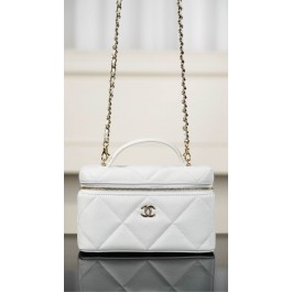 [팬더] 샤넬 25 빅퀄팅 탑핸들 베니티 체인 백 화이트