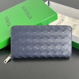 [징] 보테가 베네타 지퍼 어라운드 장지갑 블루 19*10*2