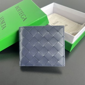 [징] 보테가 베네타 인트레치아토 바이폴드 반지갑 다크네이비 11*9