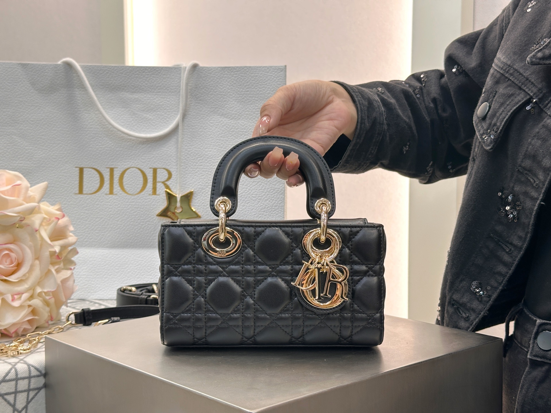 [팬더샵] 디올 D-JOY 미니 백 블랙 19*10*5