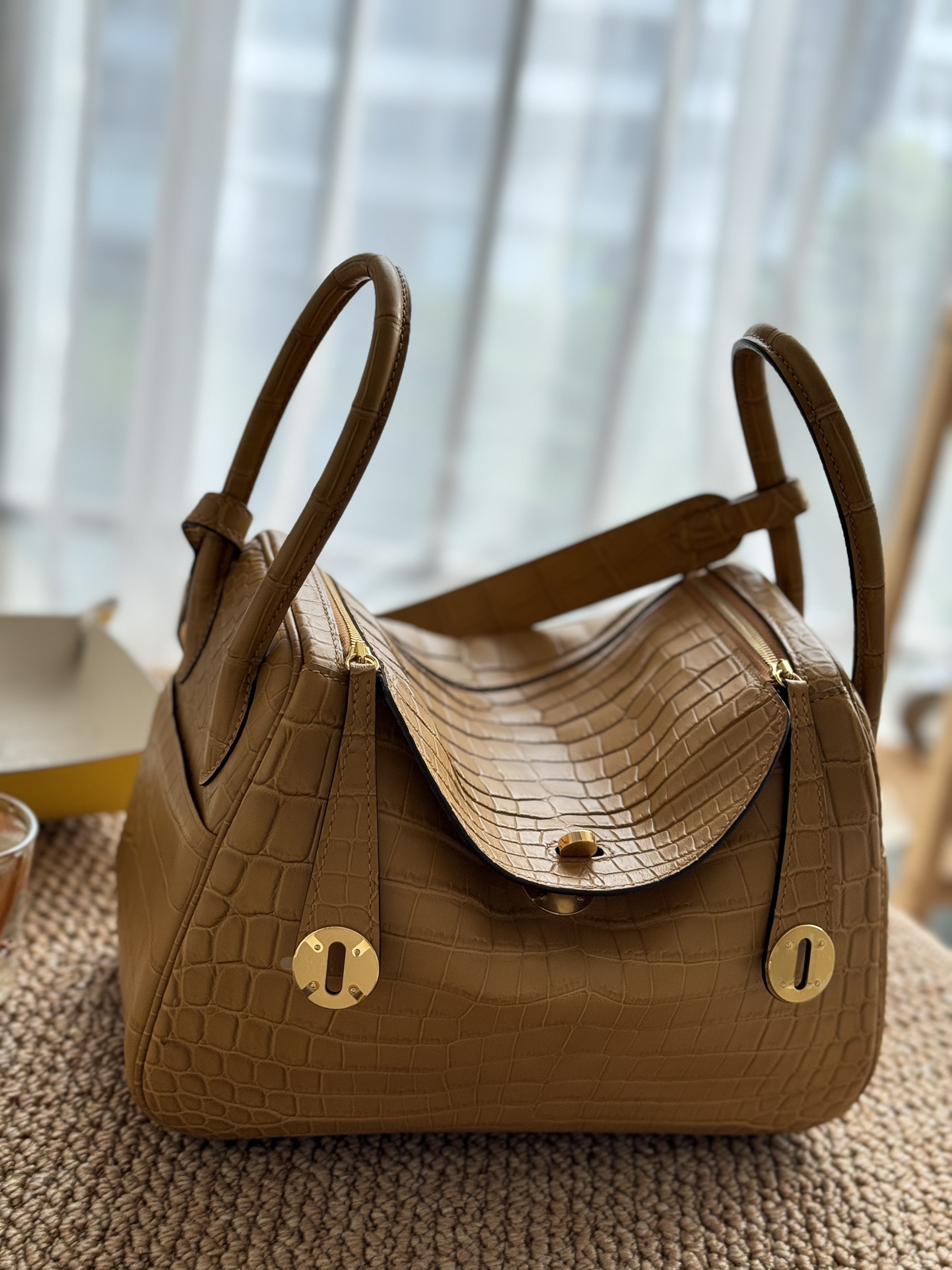 [찡댄] 에르메스 린디 26 브라운 숄더백