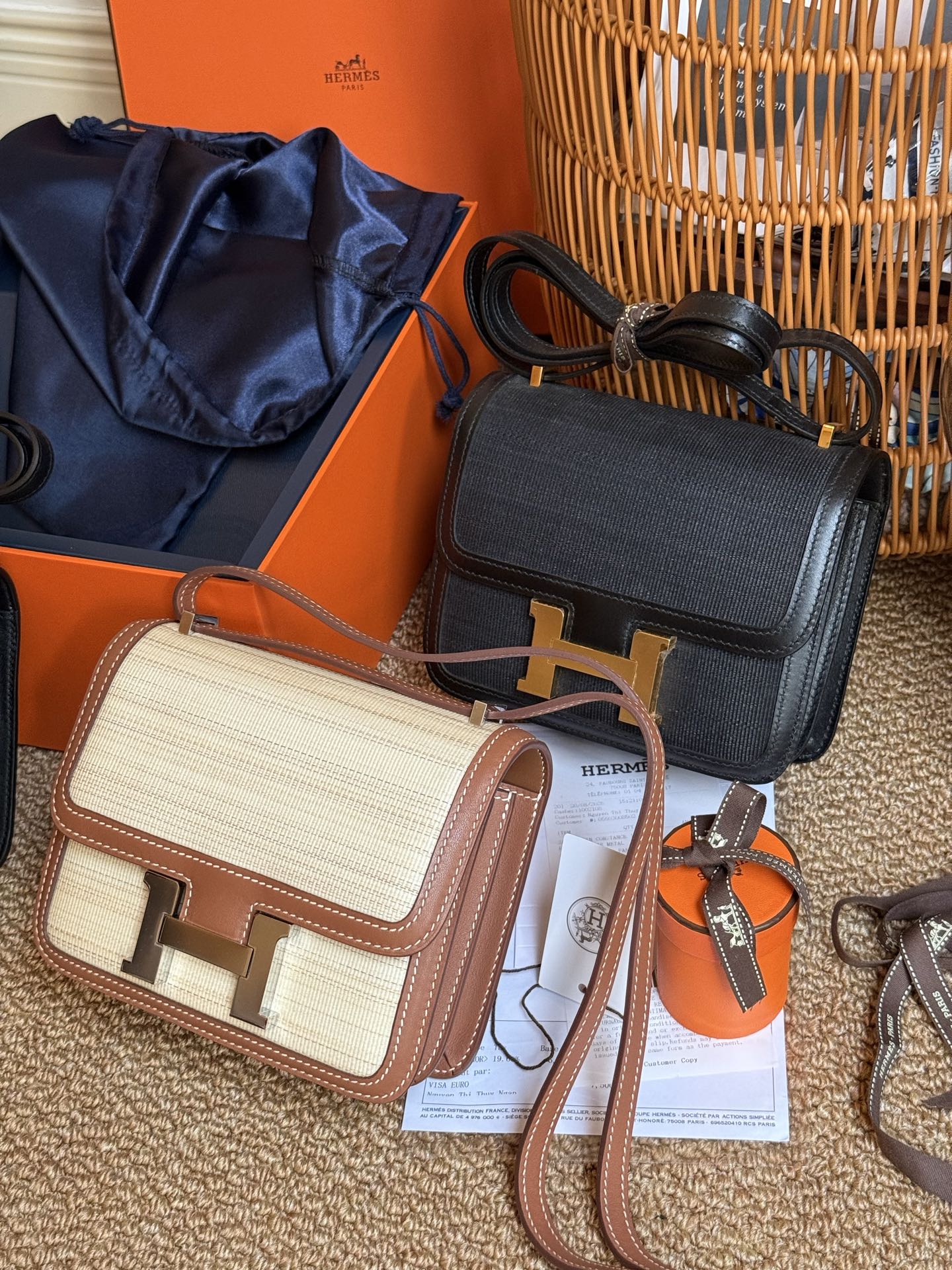 [찡댄] 에르메스 콘스탄스 백 블랙/베이지