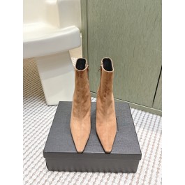 [제이드] 생로랑 스웨이드 하이힐 앵글부츠 브라운