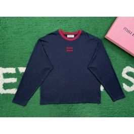 [레어샵] 미우미우  저지 롱 티셔츠 네이비