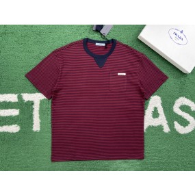 [레어샵] 프라다 스트라이프 티셔츠 레드