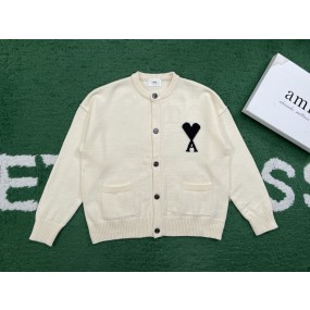 [레어샵] 아미 아미드 꾀흐 하트 울 가디건 아이보리